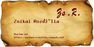 Zsikai Rozália névjegykártya