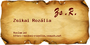 Zsikai Rozália névjegykártya